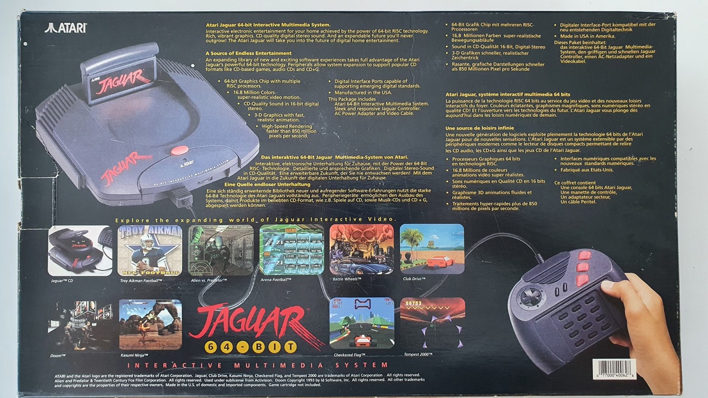 [ESTIM] Atari Jaguar US en boite avec jeux Pack-console-atari-jaguar-6-jeux-manette-supplementaire